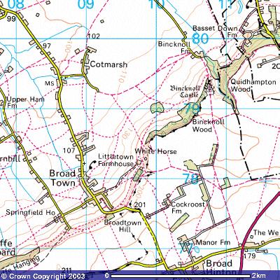 Map of the Position of Broad Town Horse