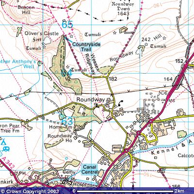 Map of the Position of Devizes Horse