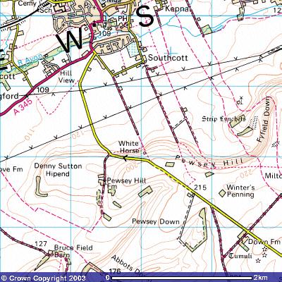 Map of the Position of Pewsey Horse