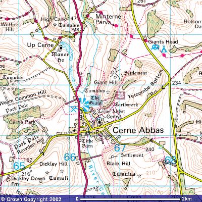 Map of the Position of Cerne Giant