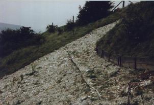 Close Up view showing the reinforcing woodern boards