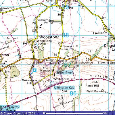 Map of the Position of Ufiington Horse